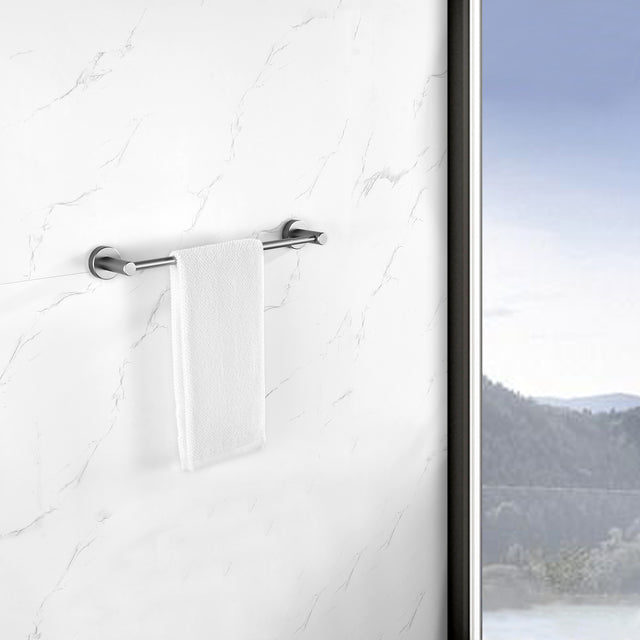 16-27 Inches Adjustable Expandable Towel Bar for Bathroom Kitchen Thicken Space Aluminum Wall Mount Gun Grey