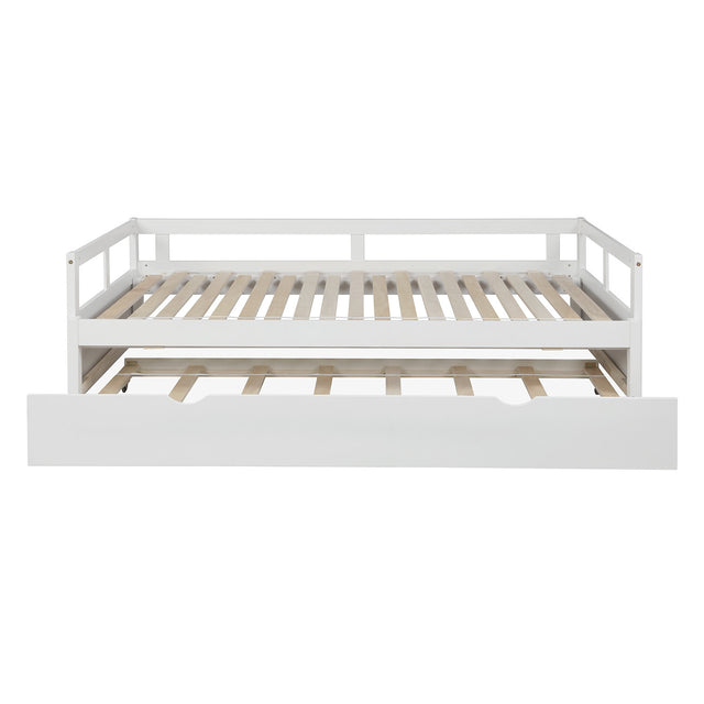 Extending Daybed with Trundle, Wooden Daybed with Trundle, White