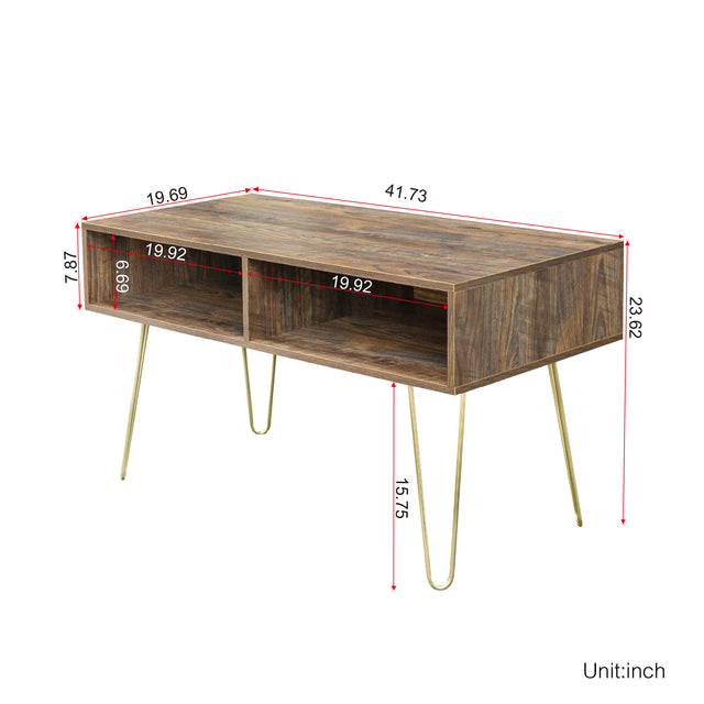 Modern Design TV stand stable Metal Legs  with 2 open shelves to put TV, DVD, router, books, and small ornaments,Espresso