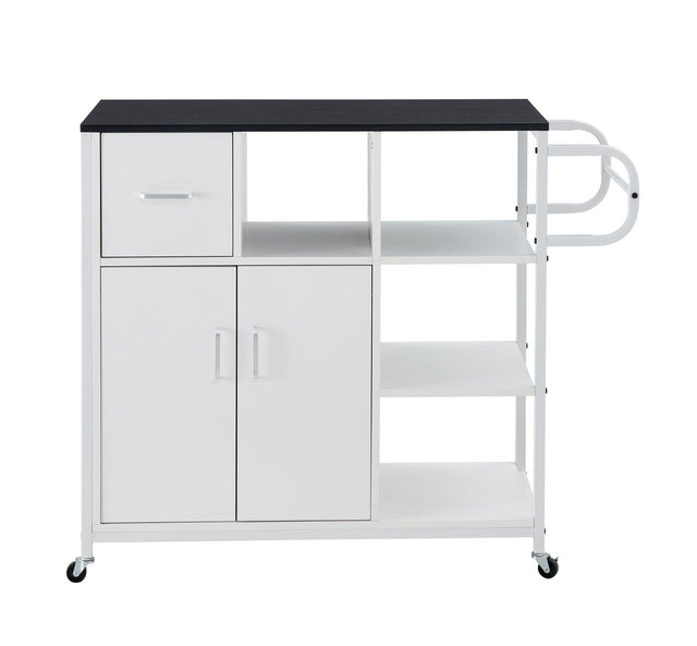 KITCH storage cabinet WHITE-Black, move with roller..