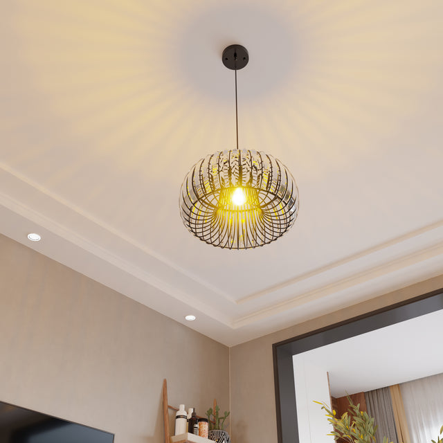 Modern Oblate Black Crystal Chandelier Fixture，Ceiling Pendant light for Living Room, Bedroom, Kitchen, Dining Room, Hallway，Adjustable Color Temperature，Dimmable，120V，E26，W16.5*L31.5