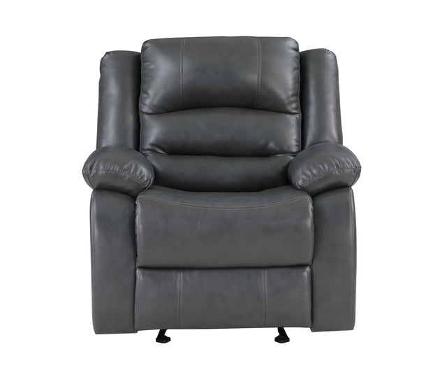 Martin Manual Reclining Chair finished with Faux Leather/ Wood in Gray