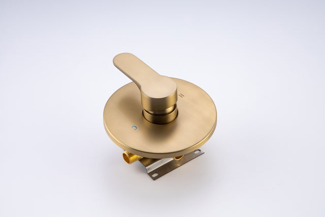 Shower Faucet Set, Wall Mount Round hower System Mixer Set, 10 Inch Rain Shower Head , Solid Brass, Rough-in Valve Included