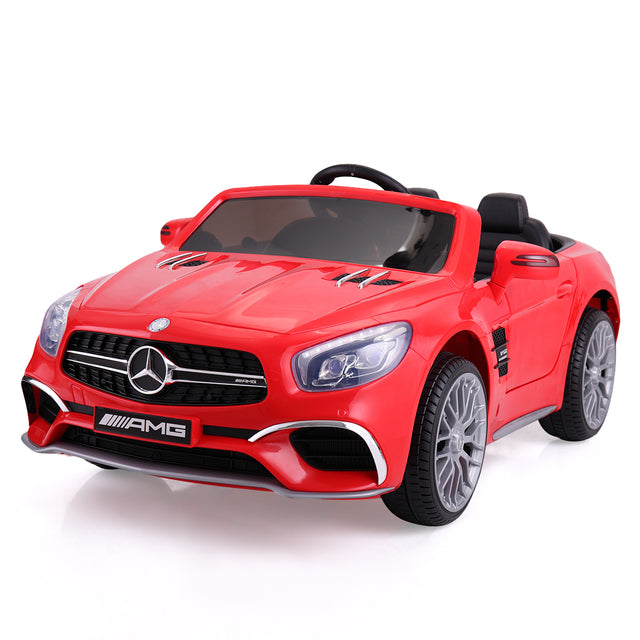 12V Mercedes-Benz Licensed Electric Kids Ride on Car, Battery Powered Vehicle with LED Lights, Music, USB, MP3, Spring-Suspension RC 4-Wheeler, Red