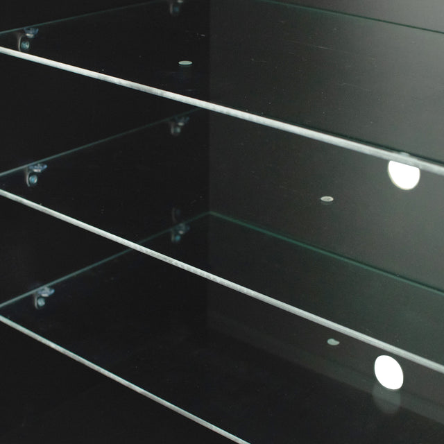 FURNITURE & TV Stand Matte Body High Gloss Doors Modern TV Stand LED,Black
