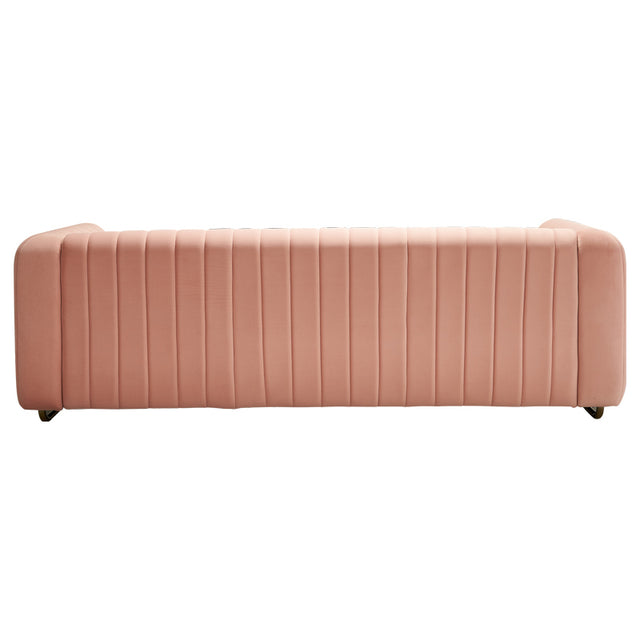 Modern velvet sofa BLUSH PINK color