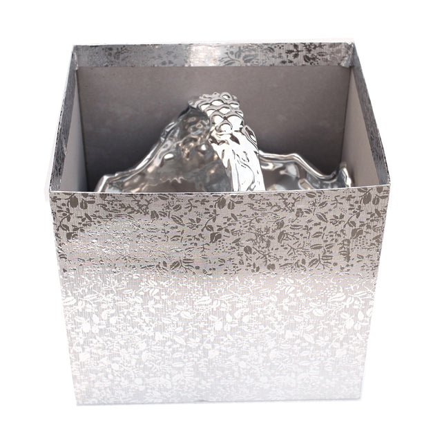 Ambrose Chrome Plated Crystal Embellished Ceramic Fruit Platter