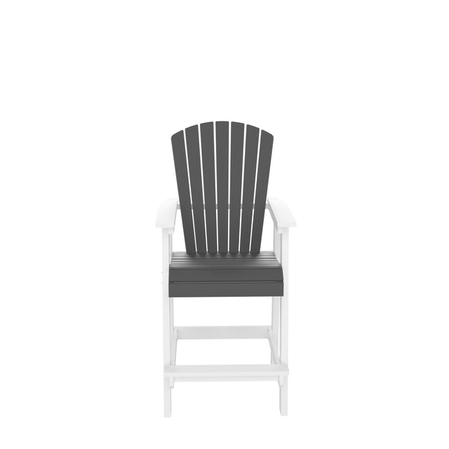 HDPE Bar Chair, White + Gray, Set of 2