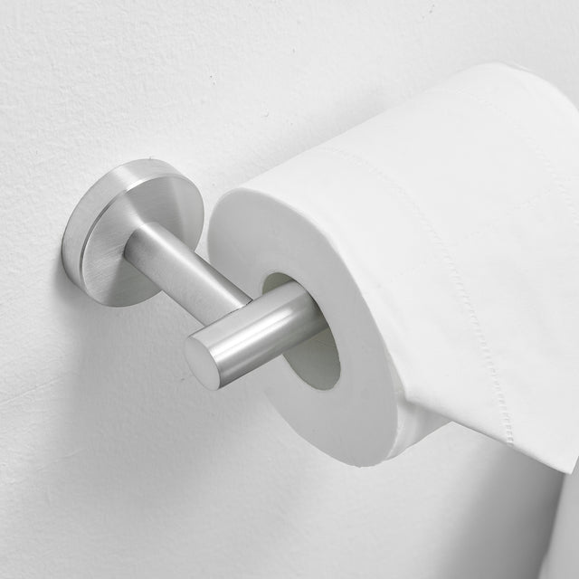 Single Post Toilet Paper Holder Wall Mounted in Brushed Nickel