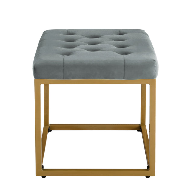 Velvet Shoe Changing Dark Grey  Footstool, Square Vanity Chair, Sofa Stool,Makup Stool .Vanity Seat ,Rest Stool. Piano Bench.Suitable for Clothes Shop,Living Room, Porch, Fitting Room Bedroom