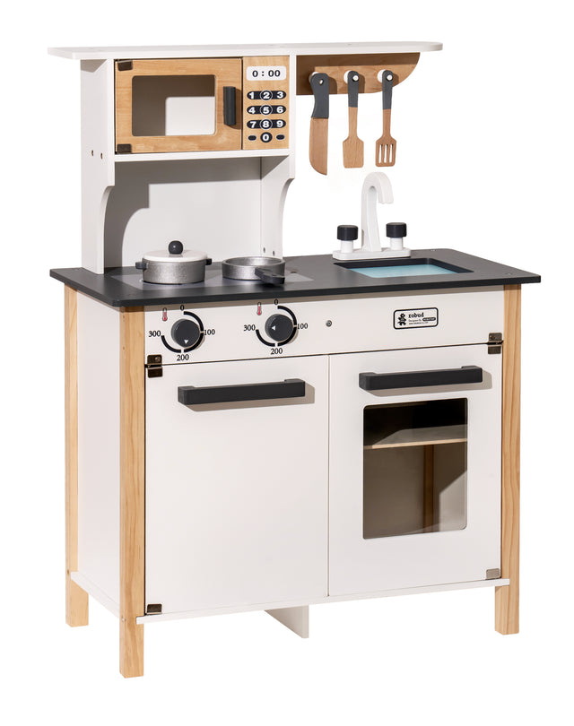 Pretend Wooden Kitchen Play set for Kids and Children, Gifts for New Year, Christmas and Birthday, White