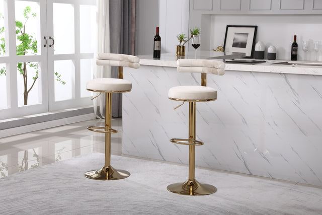 Bar Stools with Back and Footrest Counter Height Dining Chairs (2PCS/CTN)