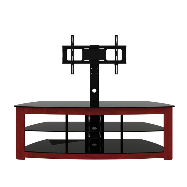 Walnut TV Stand with 2 Tier Storage Space Fits TV Up To 65 in