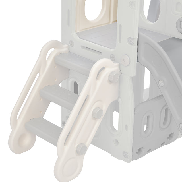 Toddler Slide and Swing Set 5 in 1, Kids Playground Climber Slide Playset with Basketball Hoop Freestanding Combination for Babies Indoor & Outdoor