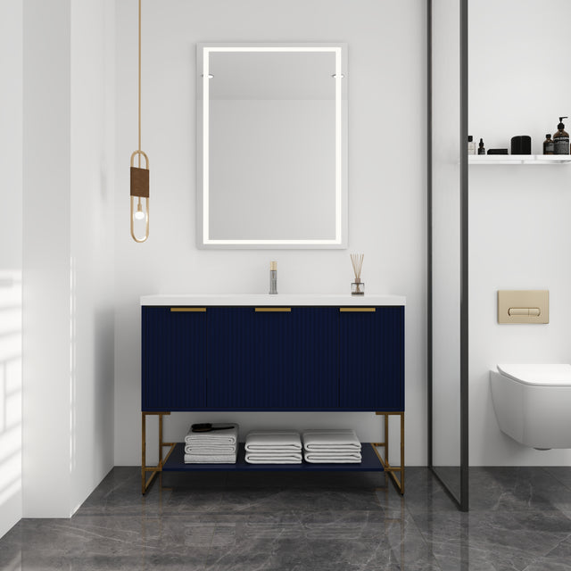 48 Inch Freestanding Bathroom Vanity With Resin Basin,48x18-BVA01148NB