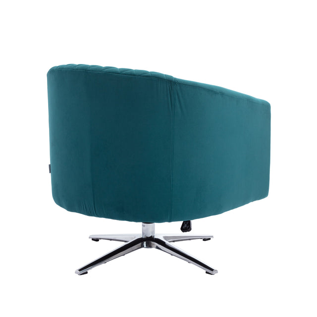 COOLMORE  Swivel  Barrel chair living room chair with nailheads and Metal base