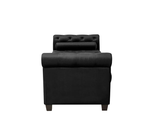 2038 Black Rectangular Large Sofa Stool