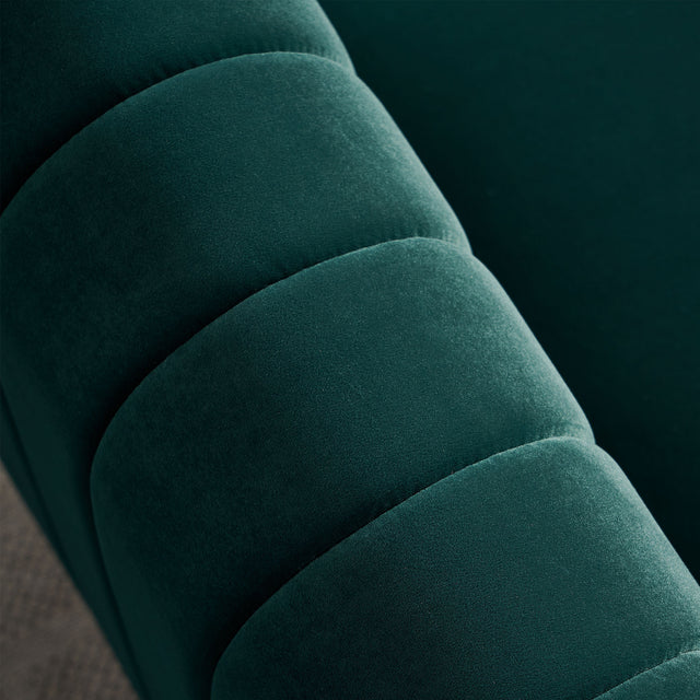 Modern velvet sofa green color