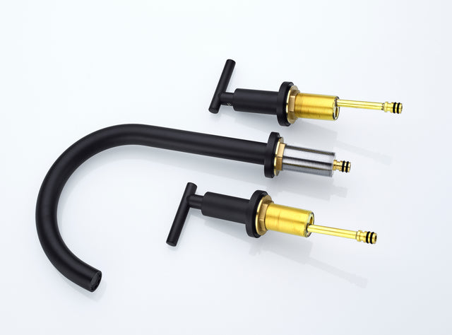 Two Handle High Arc Widespread Bathroom Sink Faucet 3 Hole