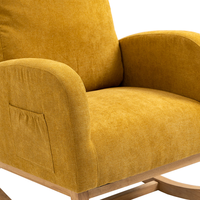COOLMORE  living  room Comfortable  rocking chair  living room chair  Yellow