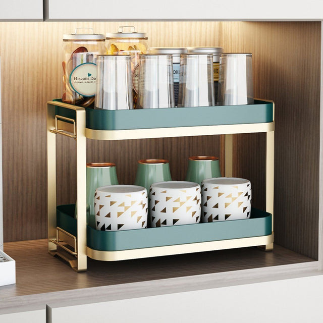 Kitchen Drain Tray,Bowl Cup Dish Drying Rack ,Tea Plate Drainboard Kitchen Sink Tray,Bathroom Draining Board Bowl Cup Dish Drying Rack Green, Double Layer