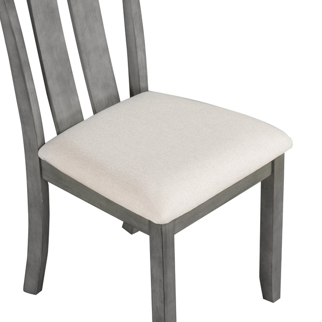 TREXM Set of 4 Dining Chairs Soft Fabric Dining Room Chairs with Seat Cushions and Curved Back  (Gray)