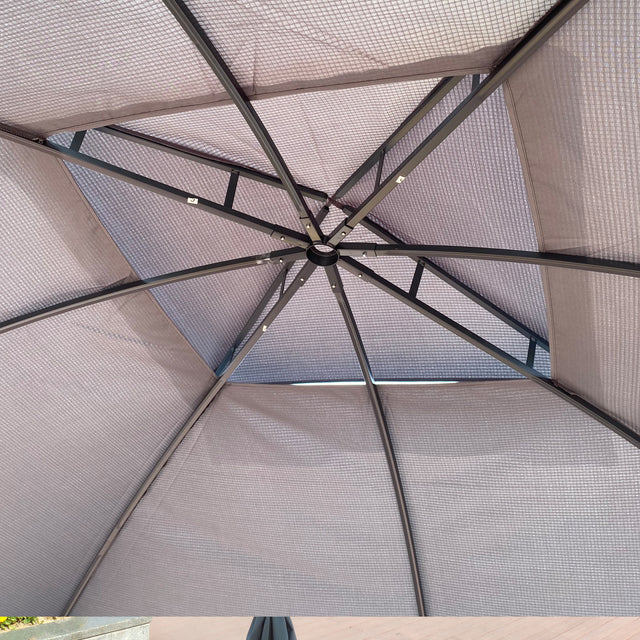 10x10 Ft Outdoor Patio Garden Gazebo Canopy, Outdoor Shading, Gazebo Tent With Curtains