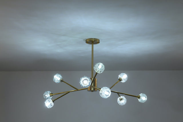 Modern American chandelier golden iron -9 bulb