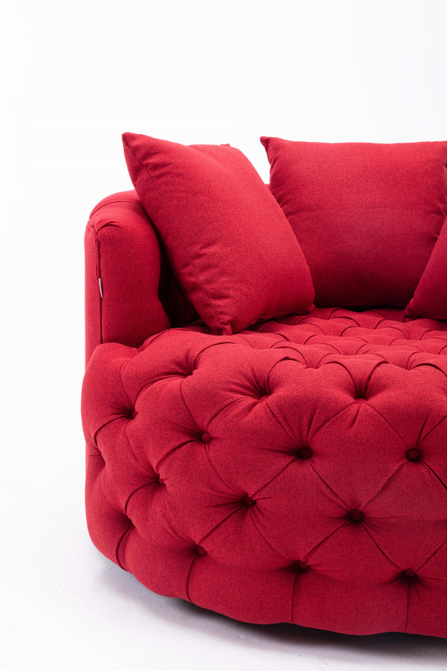 Modern  Akili swivel accent chair  barrel chair  for hotel living room / Modern  leisure chair  Red