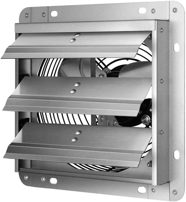 iPower 16 Inch Shutter Exhaust Fan Aluminum,High Speed 1550RPM, 1200 CFM, 1-Pack, Silver