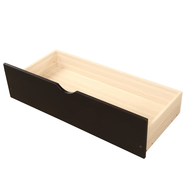 Platform Storage Bed, 2 drawers with wheels, Twin Size Frame, Espresso (New SKU：WF283062AAP)