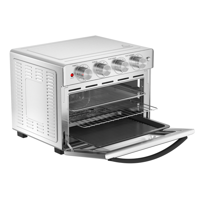 Geek Chef Air Fryer, 6 Slice 26QT/26L Air Fryer Fry Oil-Free, Extra Large Toaster Oven Combo, Air Fryer Oven, Roast, Bake, Broil, Reheat, Convection Countertop Oven, Accessories Included, Stainless St