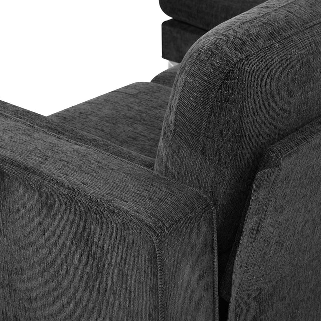 [VIDEO provided] [New]86" Convertible Sectional Sofa, Modern Chenille Fabric Sectional Sofa,  L-Shaped Couch 3-Seat Sofa Sectional with Reversible Chaise (2 Pillows)