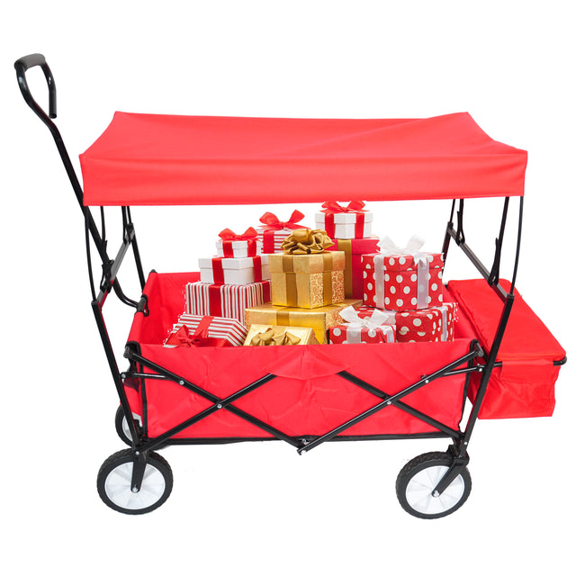 Garden Shopping Beach Cart folding wagon（red）