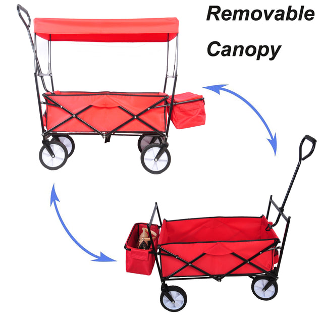 Garden Shopping Beach Cart folding wagon（red）