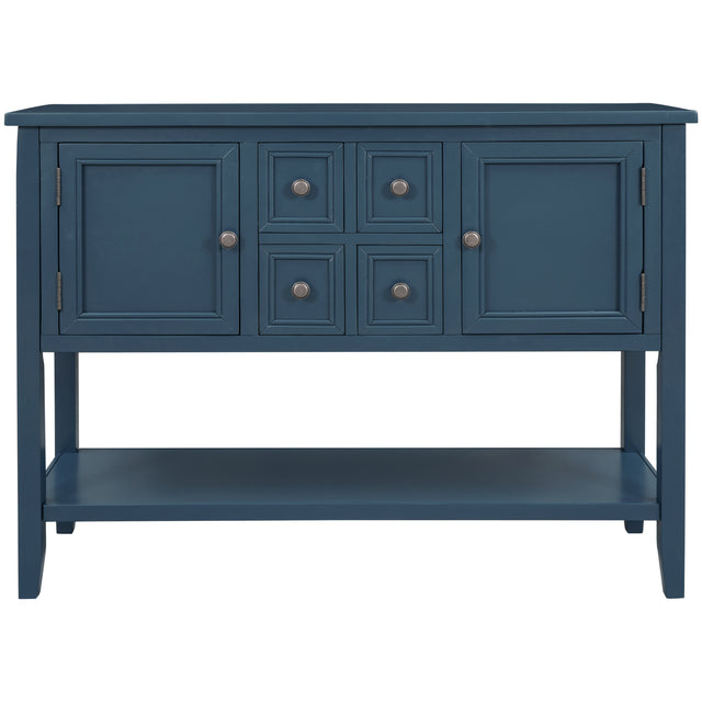 TREXM  Cambridge Series Buffet Sideboard Console Table with Bottom Shelf (Light Navy)