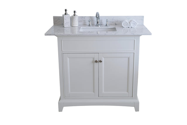 Montary 31"x 22" bathroom stone vanity top carrara jade engineered marble color with undermount ceramic sink and 3 faucet hole with backsplash