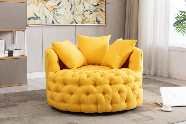 Modern  Akili swivel accent chair  barrel chair  for hotel living room / Modern  leisure chair  Yellow fabric