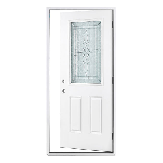 37.5inx81.5in Right Hand Inswing Decorative Glass- Zinc Caming  Fiber Glass Prehung Entry Door .