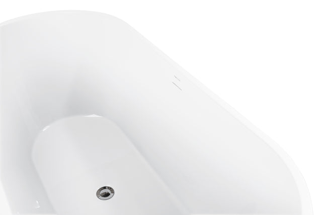 59" 100% Acrylic Freestanding Bathtub，Contemporary Soaking Tub，white inside and blue outside