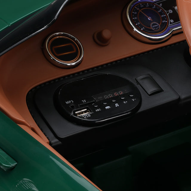Bentley Officially Licensed kids Ride On Car, Kids Electric Vehicle with Lights, Music and Remote Control, Ride On Toy for Boys and Girls Aged 3-8, Dark Green