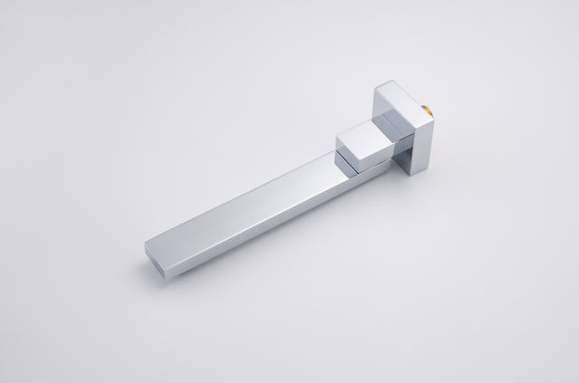 Waterfall Wall Mounted Bathtub Faucet with Hand Shower Swivel Tub Filler Faucet Single Handle Solid Brass