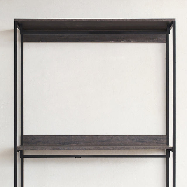 Monica 47" Farmhouse Wood Walk-in Closet Organizer with One Shelf in Rustic Gray