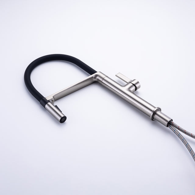 Pull-Down Kitchen Faucet with Two Functional Sprayer, Commercial Single Handle Single Lever Kitchen Sink Faucet with Magnetic Docking Spray Head, Quick Easy Installed Water Faucet