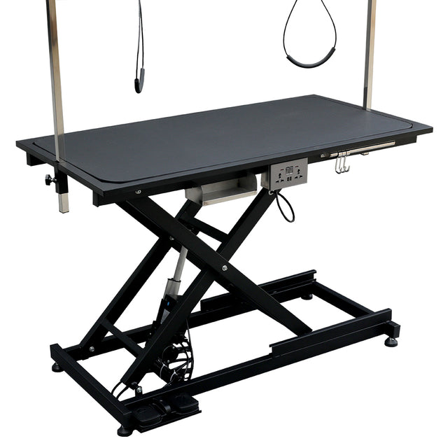 electric pet grooming table, 110V/220V professional groomer recommend super Deluxe electric pet grooming table, 110V/220V professional groomer recommend height adjust from 8 up to 36inch BLACK COLOR