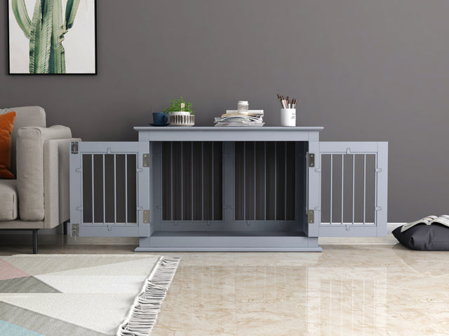 Pet house, Large Crate with Chew-Resistant Iron Bars, open from 2 directions