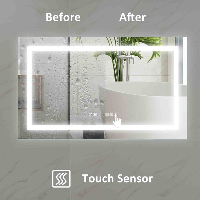 24''x40''LED Lighted Bathroom Medicine/Mirror Cabinet with Light-Sensor Night Light