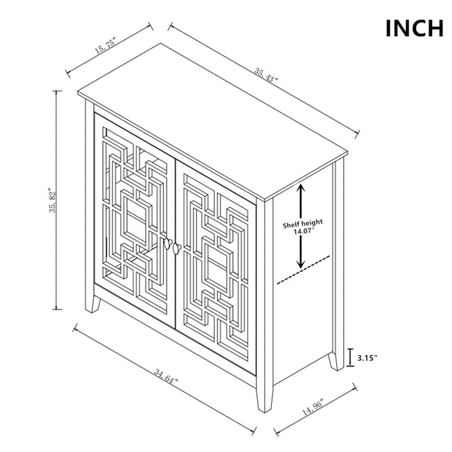 Storage Cabinet, Buffet Sideboard, Dark Teal