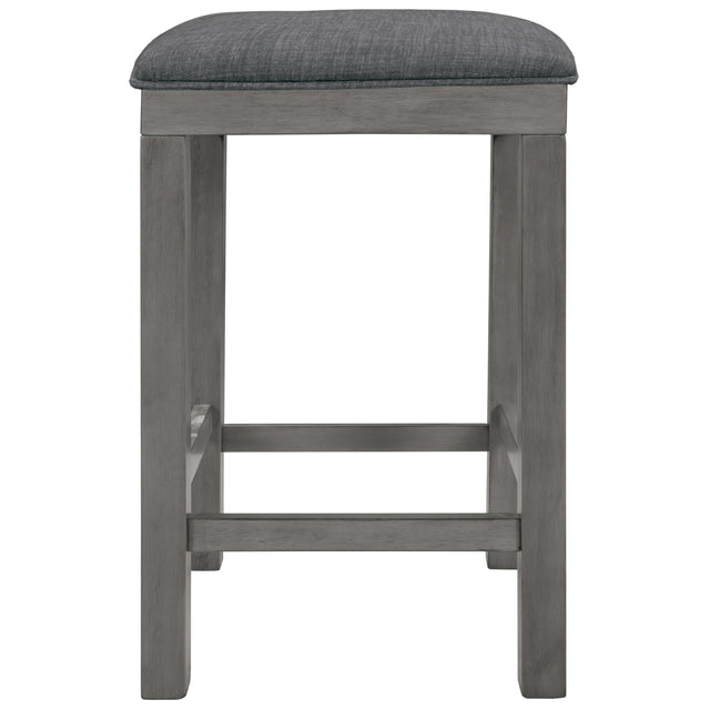 TOPMAX 4-Piece Counter Height Table Set with Socket and Fabric Padded Stools, Gray