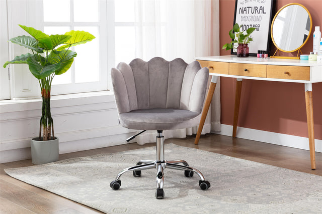 COOLMORE   Swivel Shell Chair for Living Room/Bed Room, Modern Leisure office Chair  Gray
